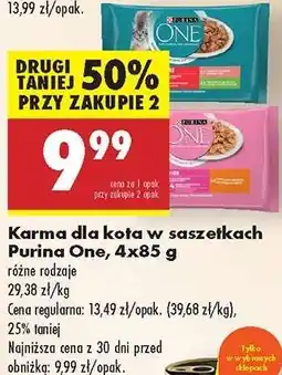 Biedronka Karma dla kota w saszetkach Purina One, 4x85 g oferta