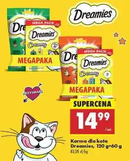 Biedronka Karma dla kota Dreamies, 120 g+60 g oferta