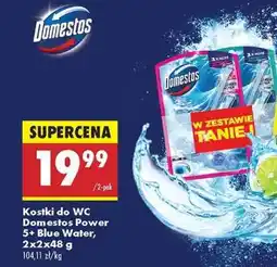 Biedronka Kostki do WC Domestos Power 5+ Blue Water, 2x2x48 g oferta