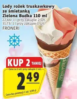 Prim Market Lody rożek truskawkowy ze śmietanką Zielona Budka Froneri oferta