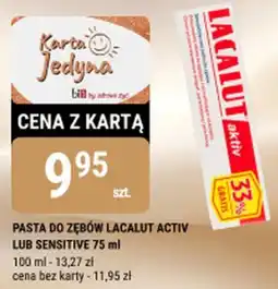 bi1 PASTA DO ZĘBÓW LACALUT ACTIV LUB SENSITIVE oferta