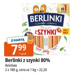 E.Leclerc Parówki Berlinki z szynki 80% Animex oferta