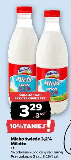 Netto Mleko świeże 3,2% Miletto oferta