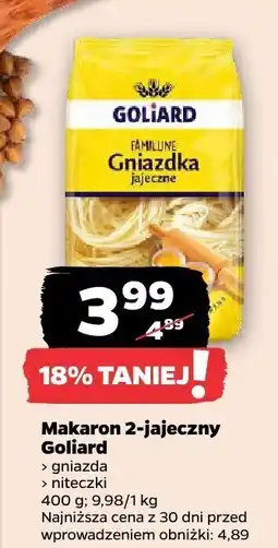 Netto Makaron 2-jajeczny Goliard gniazda oferta
