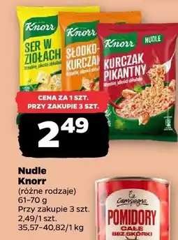 Netto Nudle Knorr różne rodzaje oferta