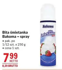 Makro Bita śmietanka w sprayu Bakoma oferta