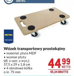 Makro Wózek transportowy prostokątny Metro oferta