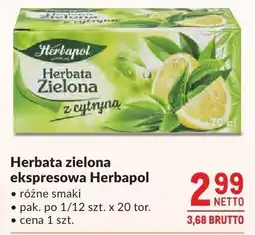 Makro Herbata zielona ekspresowa Herbapol z cytryną oferta
