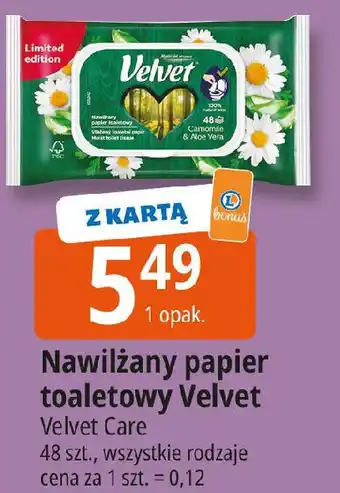 E.Leclerc Nawilżany papier toaletowy Velvet oferta
