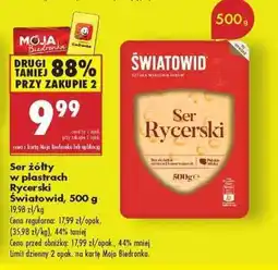 Biedronka Ser żółty w plastrach Rycerski Światowid, 500 g oferta