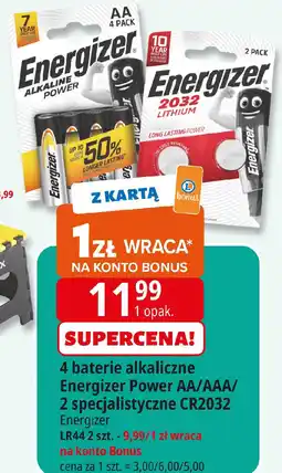 E.Leclerc 4 baterie alkaliczne Energizer Power AA/AAA/ 2 specjalistyczne CR2032 oferta