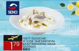 Wafelek FILETY ŚLEDZIOWE W SOSIE ŚMIETANOWYM, MUSZTARDOWYM, SALSA oferta