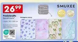 Biedronka Prześcieradło z gumką 90 x 200 cm Smukee Home oferta