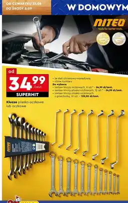 Biedronka Zestaw kluczy płasko-oczkowych z grzechotką Niteo Tools oferta