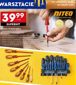 Biedronka Zestaw wkrętaków izolowanych z zestawem grotów Niteo Tools oferta