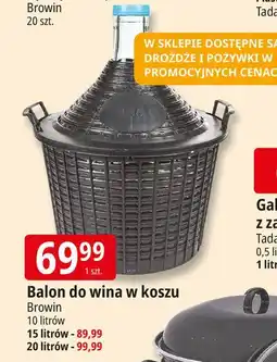 E.Leclerc Balon do wina w koszu plastikowym 20 l Browin oferta