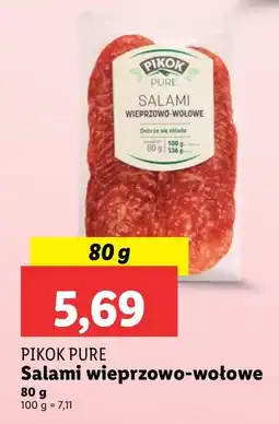 Lidl Salami wieprzowo-wołowe Pikok Pure oferta