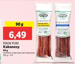 Lidl Kabanosy drobiowo-wieprzowe lub wieprzowe Pikok Pure oferta