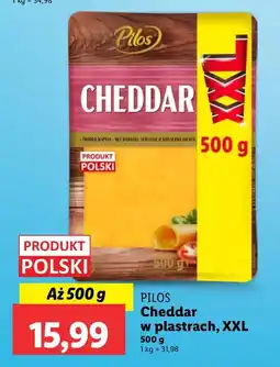 Lidl Ser Cheddar w plastrach XXL Pilos oferta