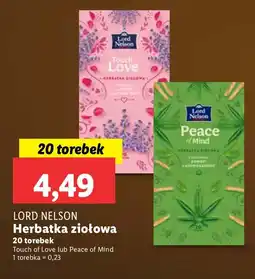 Lidl Herbata ziołowa Lord Nelson Touch of Love lub Peace of Mind oferta