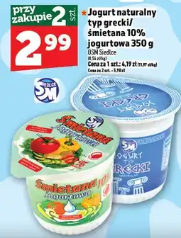 Topaz Jogurt naturalny typ grecki śmietana 10% OSM Siedlce oferta