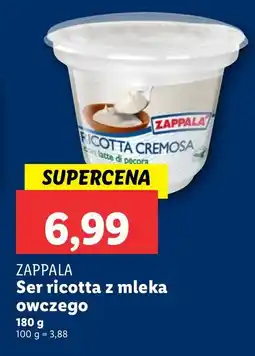 Lidl Ser ricotta z mleka owczego ZAPPALA oferta