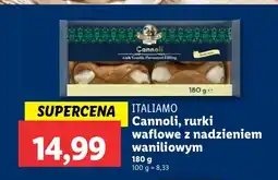 Lidl Ciastka Italiamo cannoli rurki waflowe z nadzieniem waniliowym oferta