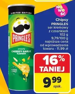 Carrefour Chipsy PRINGLES ser kremowy z czosnkiem oferta