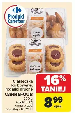 Carrefour Ciasteczka karborowane, rogaliki kruche Carrefour oferta