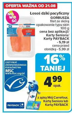 Carrefour Łosoś dziki pacyficzny Gorbusza Carrefour oferta