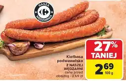 Carrefour Kiełbasa podwawelska z naszej wędzarni Carrefour oferta