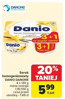 Carrefour Serek homogenizowany Danio Danone oferta