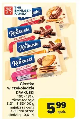 Carrefour Ciastka w czekoladzie Krakuski oferta