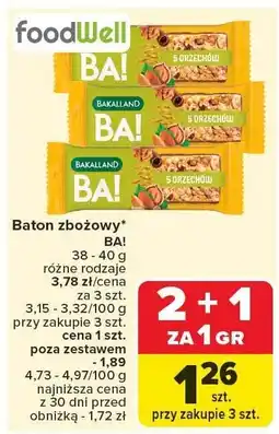 Carrefour Baton zbożowy BA! FoodWell oferta