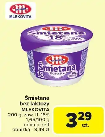 Carrefour Śmietana bez laktozy Mlekovita oferta
