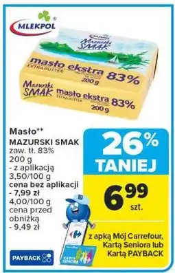 Carrefour Masło Mazurski Smak Mlekpol oferta