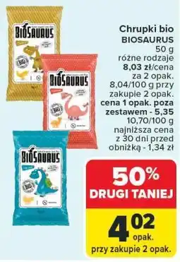 Carrefour Chusteczki bio BIOSAURUS oferta