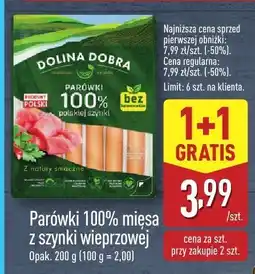 ALDI Parówki z szynki wieprzowej Dolina Dobra oferta