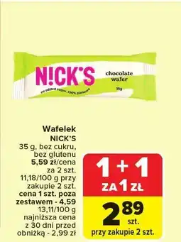 Carrefour Market Wafelek NICK'S bez cukru, bez glutenu oferta