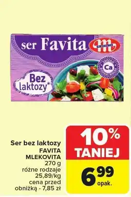 Carrefour Market Ser bez laktozy Favita Mlekovita oferta
