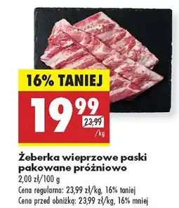 Biedronka Żeberka wieprzowe paski pakowane próżniowo Biedronka oferta
