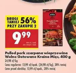 Biedronka Pulled pork szarpana wieprzowina Wolno Gotowane Kraina Mięs oferta