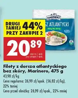 Biedronka Filety z dorsza atlantyckiego bez skóry Marinero oferta