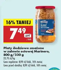 Biedronka Płaty śledziowe smażone w zalewie octowej Marinero oferta