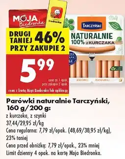 Biedronka Parówki naturalnie Tarczyński oferta