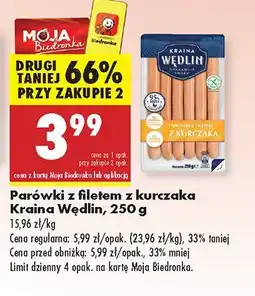Biedronka Parówki z filetem z kurczaka Kraina Wędlin oferta