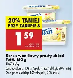 Biedronka Serek waniliowy prosty skład Tutti oferta