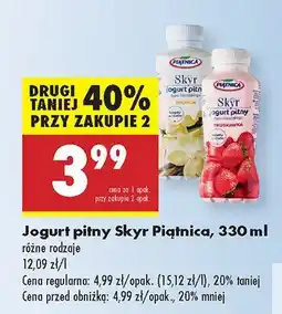 Biedronka Jogurt pitny Skyr Piątnica różne rodzaje oferta
