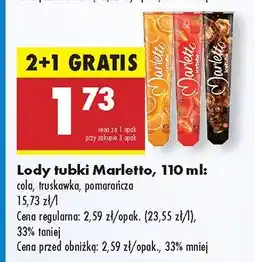 Biedronka Lody rożki Marletto cola, truskawka, pomarańcza oferta