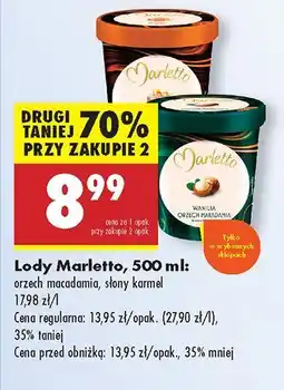 Biedronka Lody Marletto orzech macadamia, słony karmel oferta
